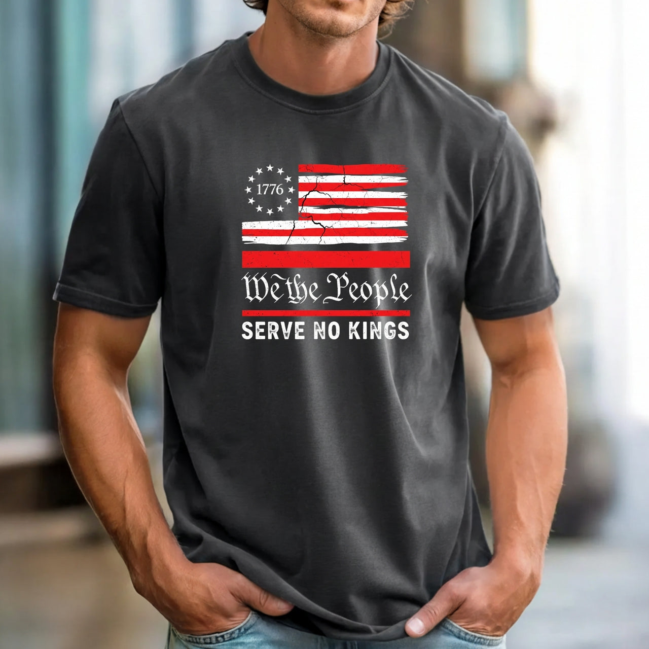 We The People Serve No Kings T-Shirt – Patriotic Freedom Graphic Tee