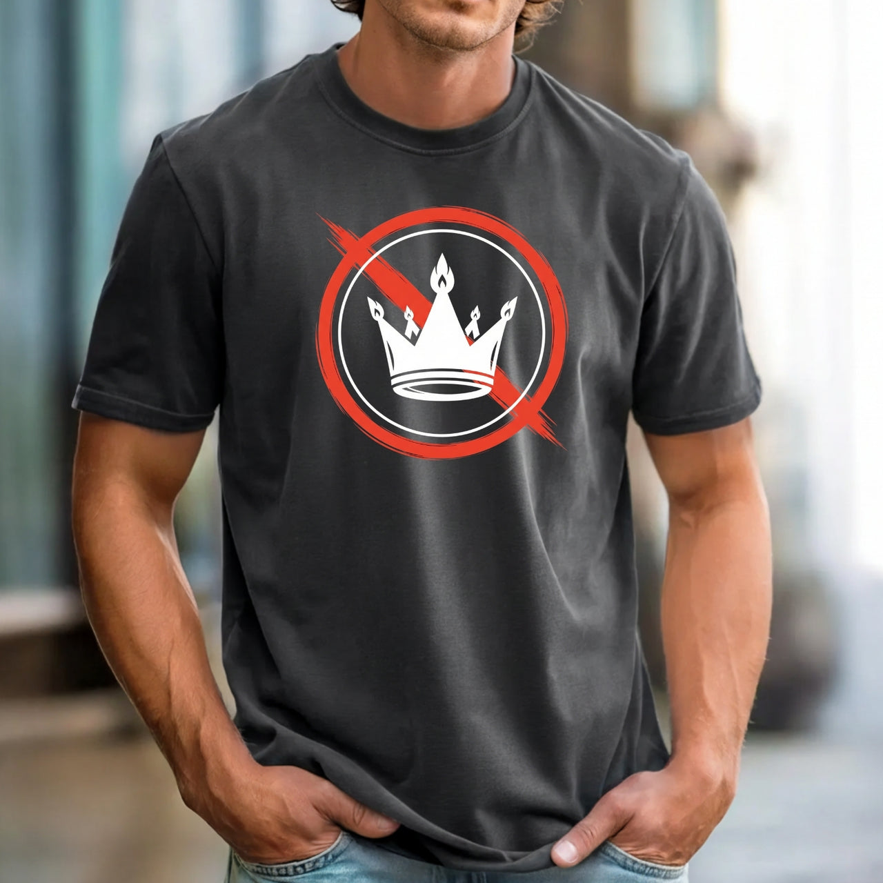 No Kings Statement T-Shirt – No Crown Symbol Shirt – Freedom & Equality Graphic Top