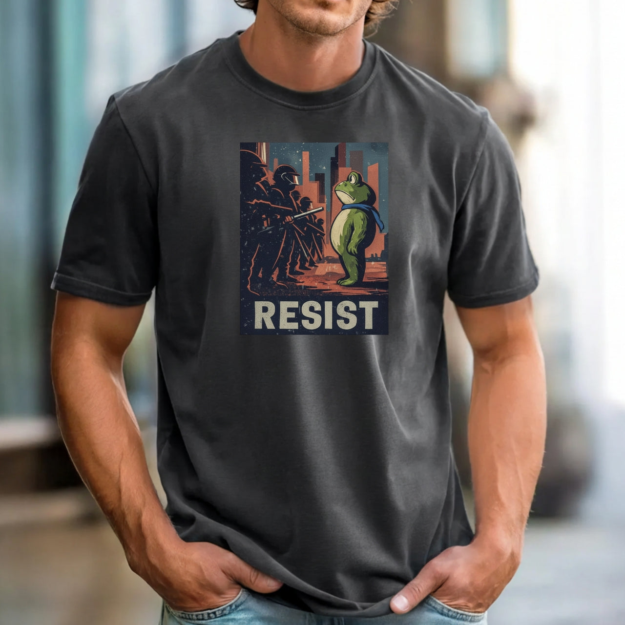Resist Portland Frog Shirt – Funny Rebel Graphic Tee – No Kings Freedom Design