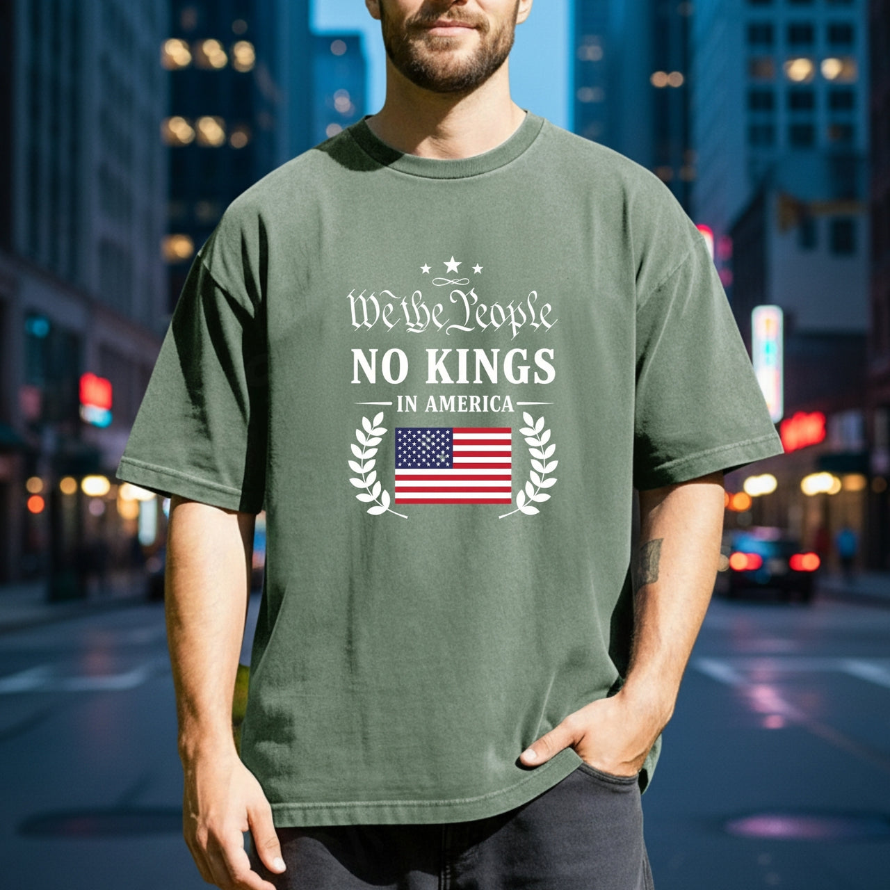 No Kings in America Tee – Liberty & Democracy Statement T-Shirt