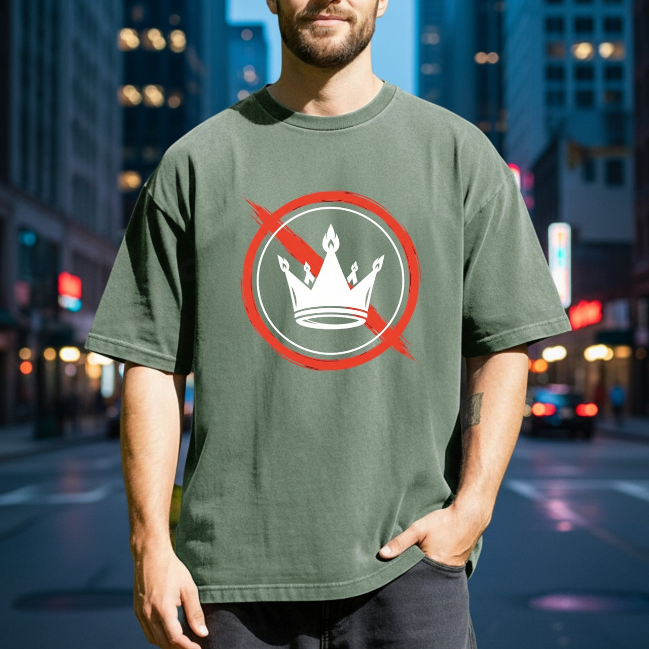 No Kings Statement T-Shirt – No Crown Symbol Shirt – Freedom & Equality Graphic Top