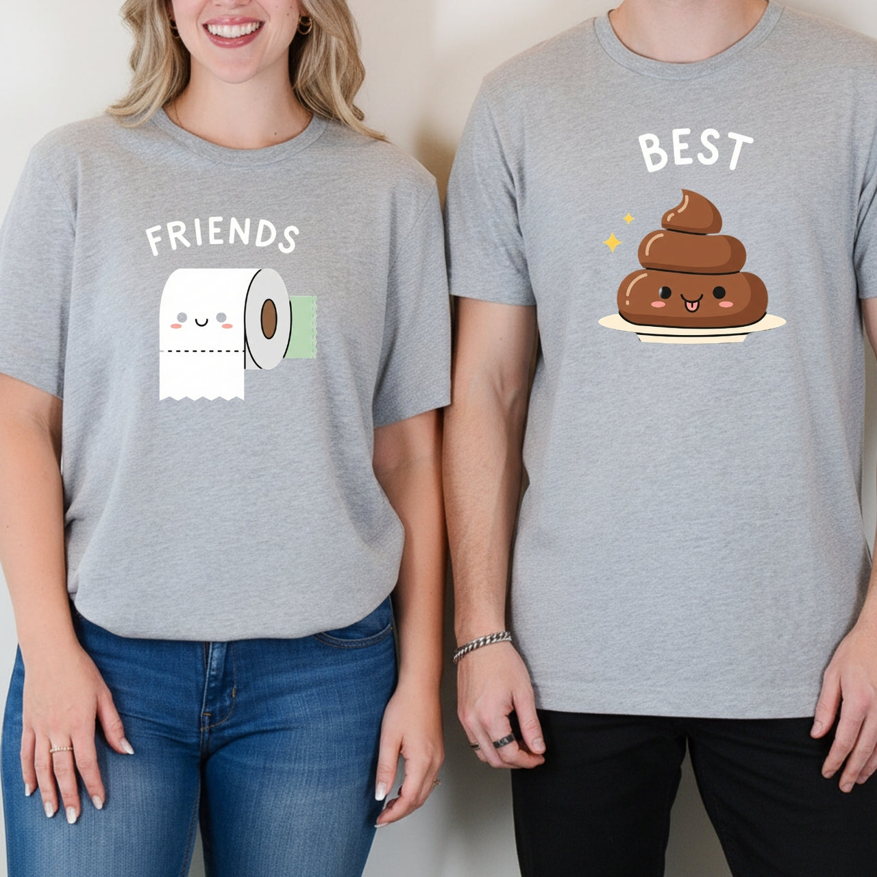 Best Friends Girl Poop Letter Matching T-Shirts For Besties