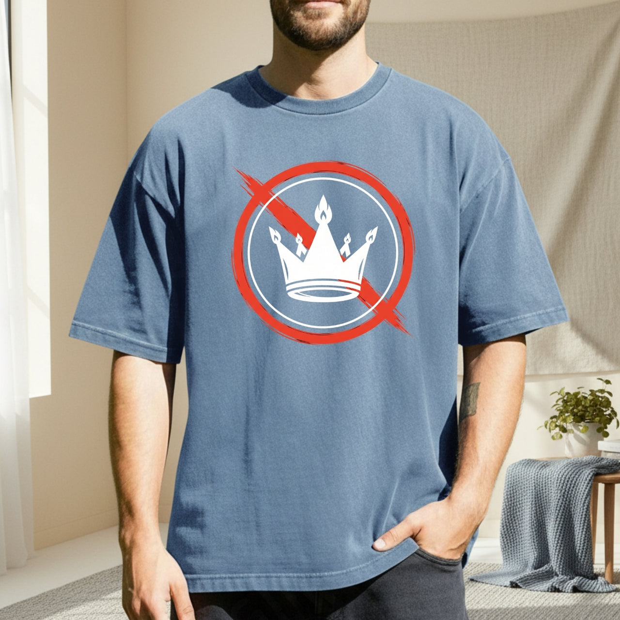 No Kings Statement T-Shirt – No Crown Symbol Shirt – Freedom & Equality Graphic Top