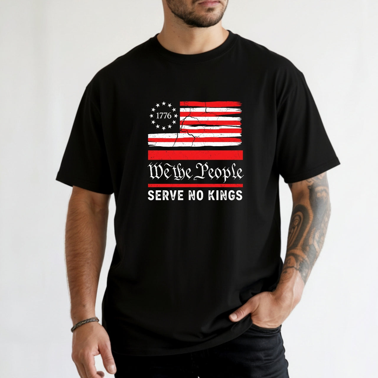 We The People Serve No Kings T-Shirt – Patriotic Freedom Graphic Tee