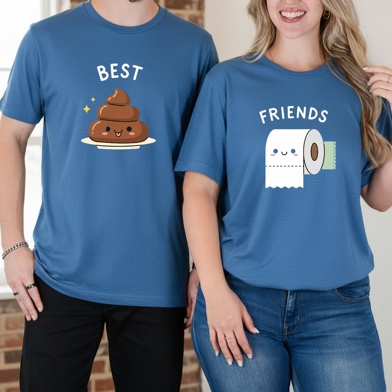 Best Friends Girl Poop Letter Matching T-Shirts For Besties