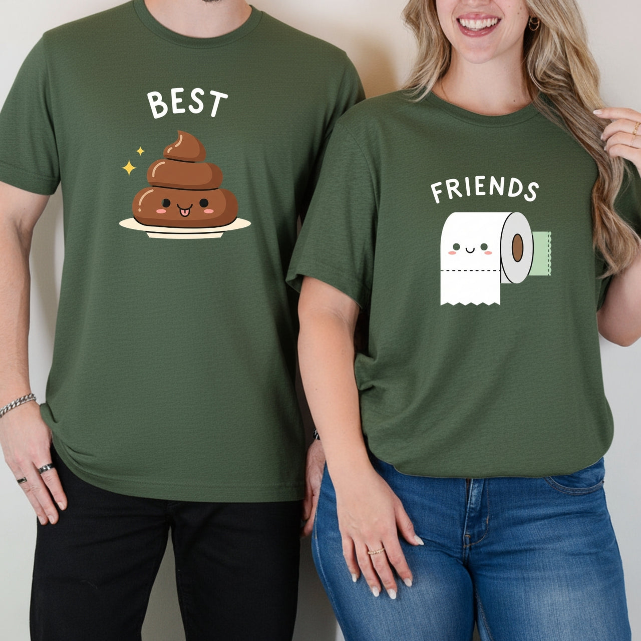 Best Friends Girl Poop Letter Matching T-Shirts For Besties