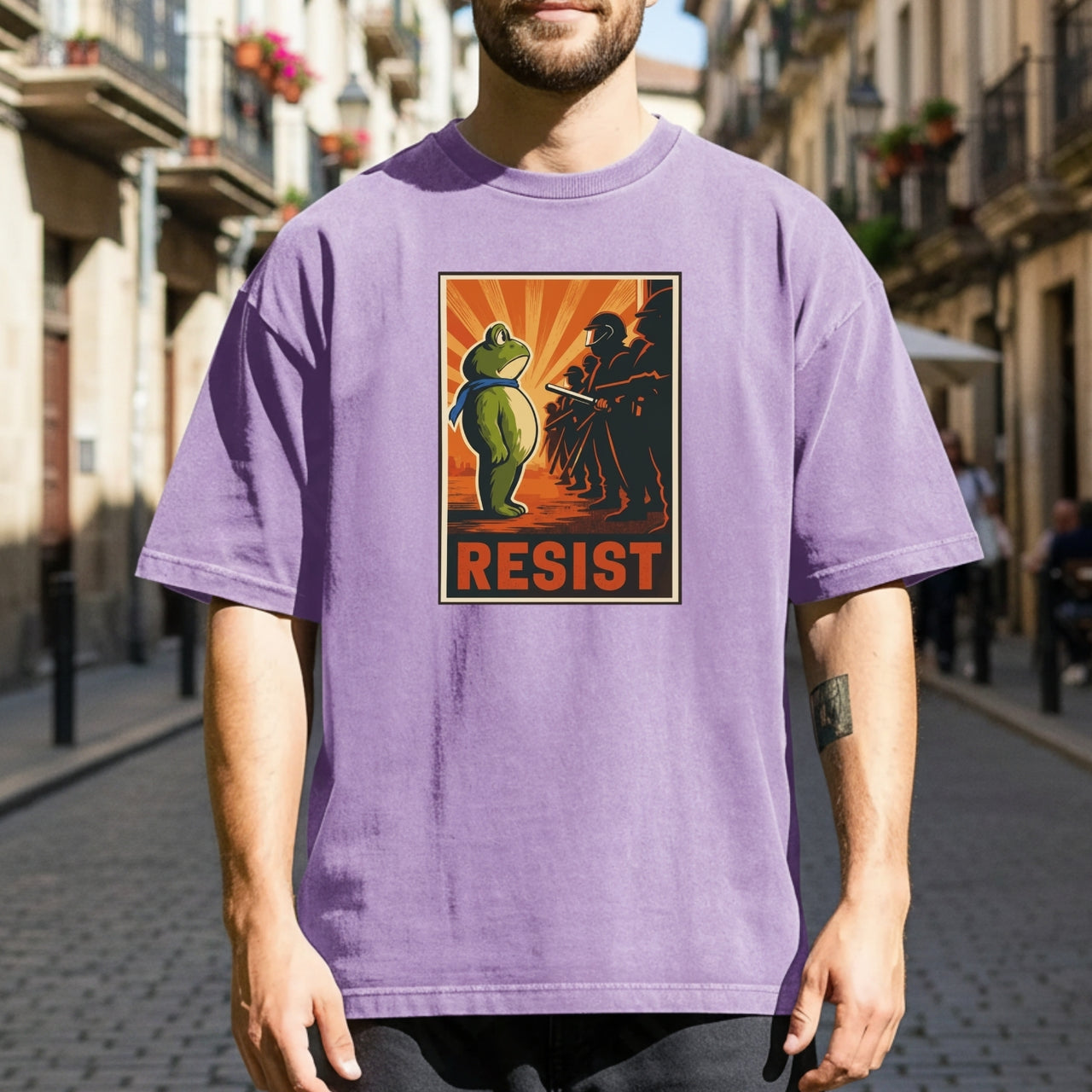 Portland Frog Shirt – Funny Rebel Graphic Tee – No Kings in America Parody Design