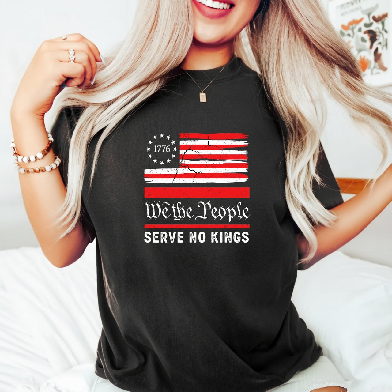 We The People Serve No Kings T-Shirt – Patriotic Freedom Graphic Tee