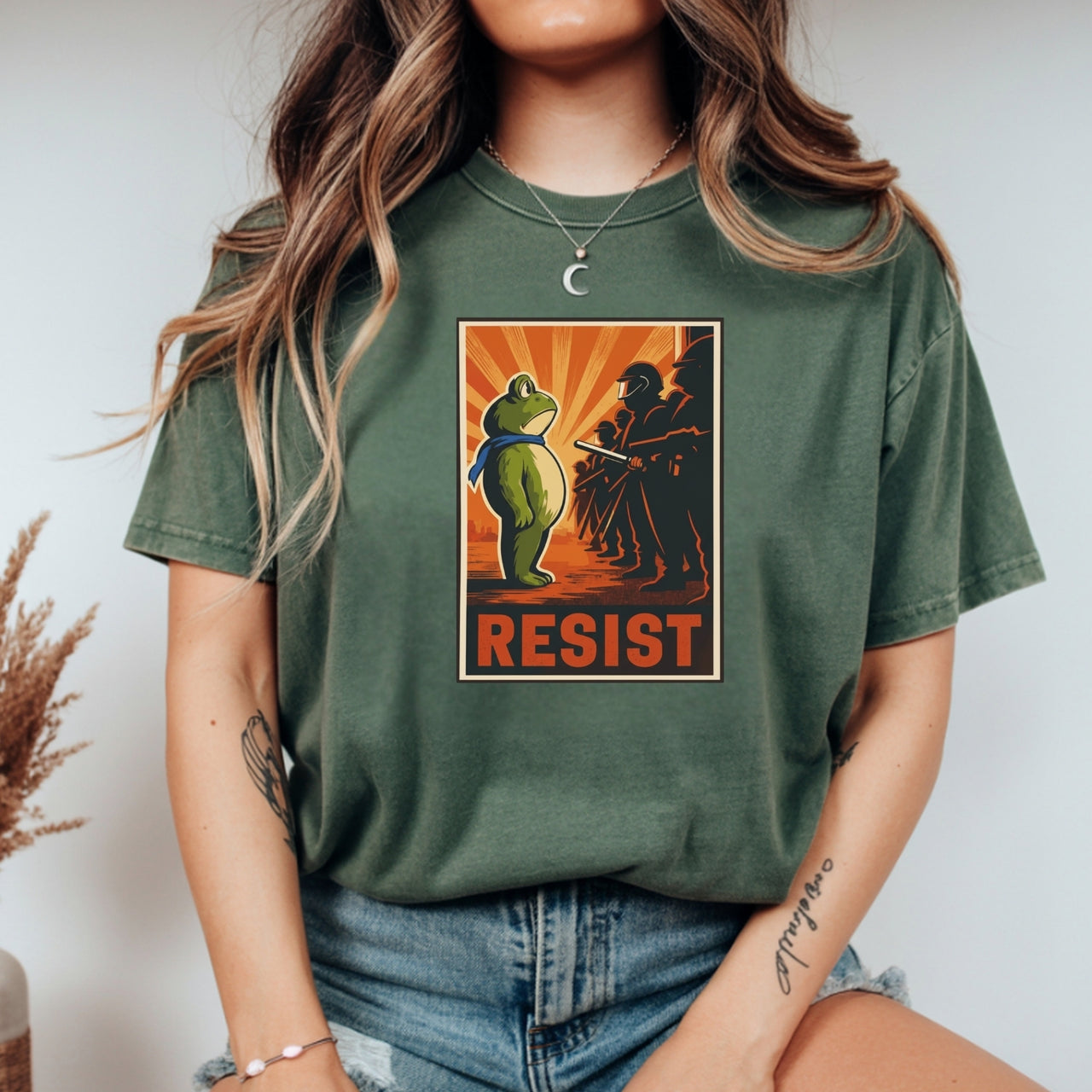 Portland Frog Shirt – Funny Rebel Graphic Tee – No Kings in America Parody Design