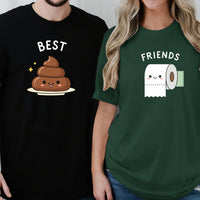 Best Friends Girl Poop Letter Matching T-Shirts For Besties