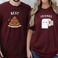 Best Friends Girl Poop Letter Matching T-Shirts For Besties