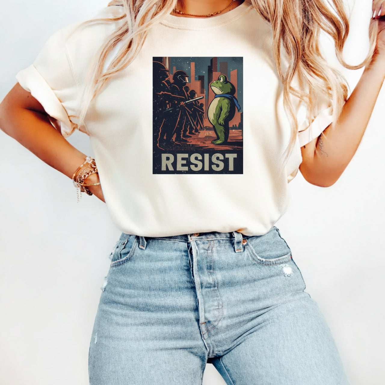 Resist Portland Frog Shirt – Funny Rebel Graphic Tee – No Kings Freedom Design