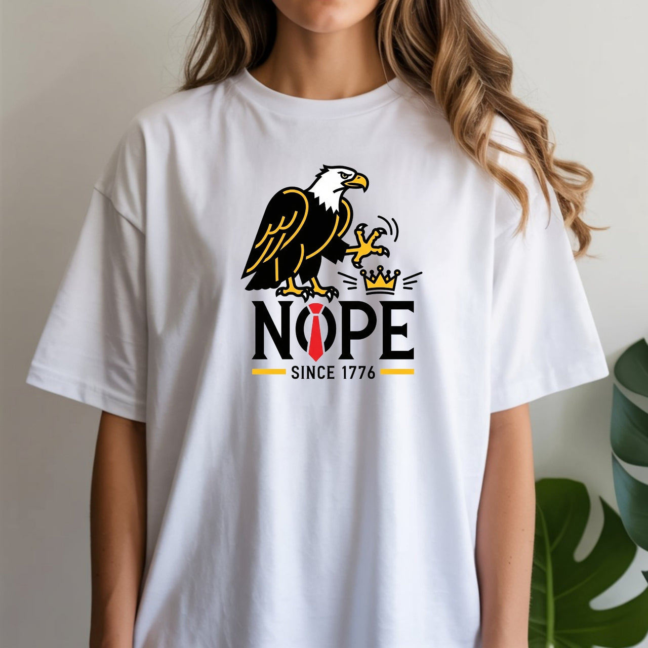 No Kings in America Shirt – Bald Eagle Graphic Tee – Funny Liberty Parody Top