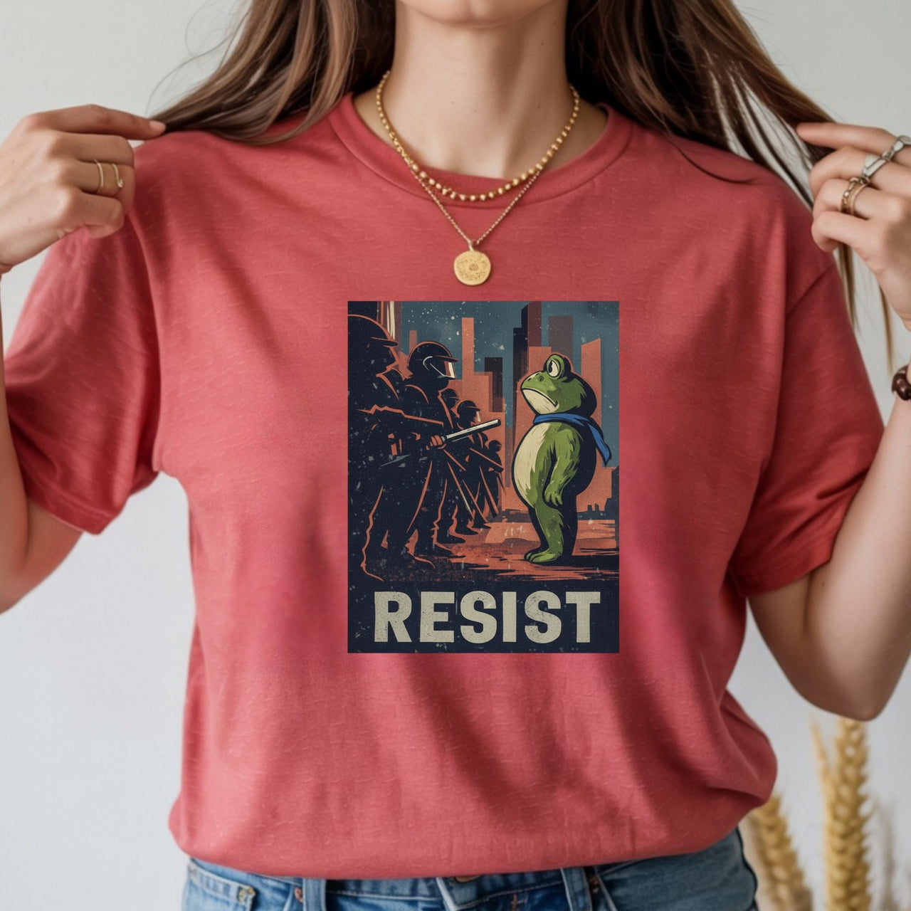 Resist Portland Frog Shirt – Funny Rebel Graphic Tee – No Kings Freedom Design