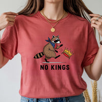 No Kings Raccoon Graphic T-Shirt - Freedom and Independence Shirt – Funny Parody Top
