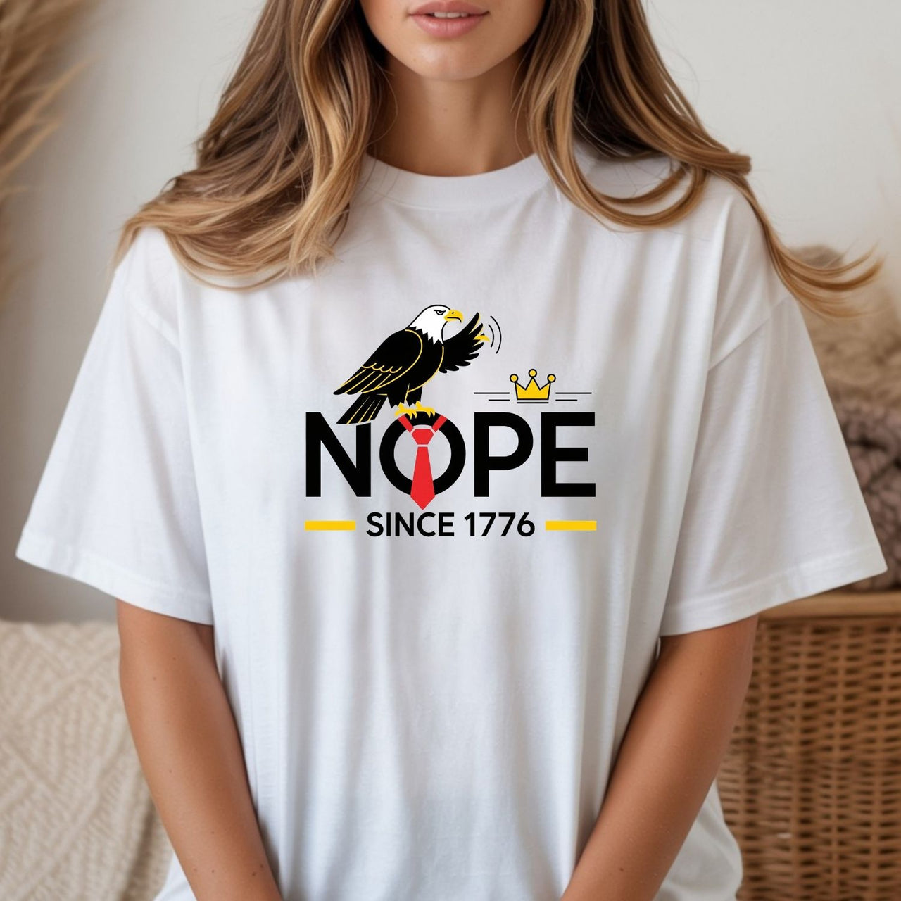Bald Eagle NOPE Since 1776 T-Shirt – No Kings in America Tee – Funny Patriotic Freedom