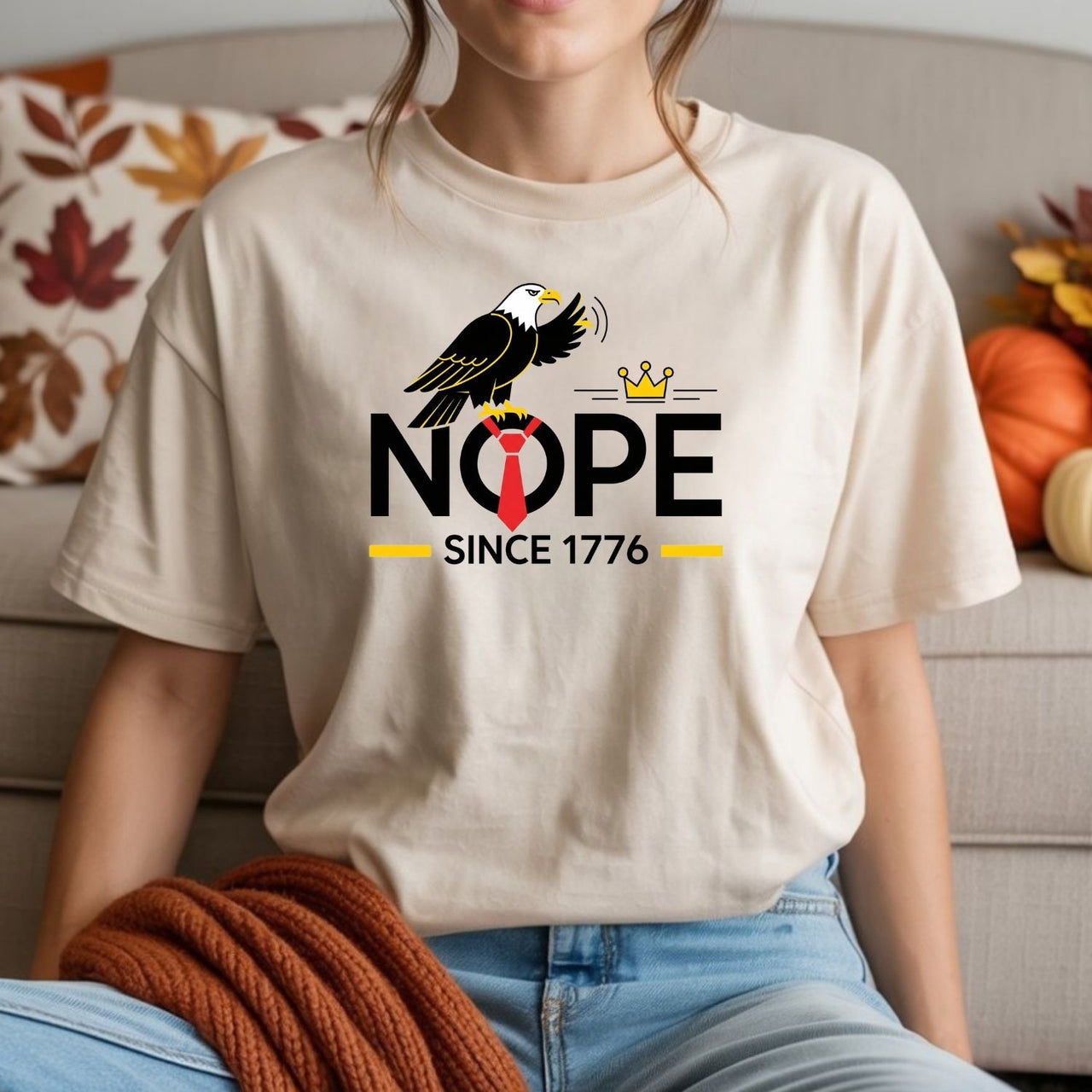 Bald Eagle NOPE Since 1776 T-Shirt – No Kings in America Tee – Funny Patriotic Freedom
