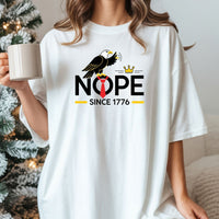 Bald Eagle NOPE Since 1776 T-Shirt – No Kings in America Tee – Funny Patriotic Freedom