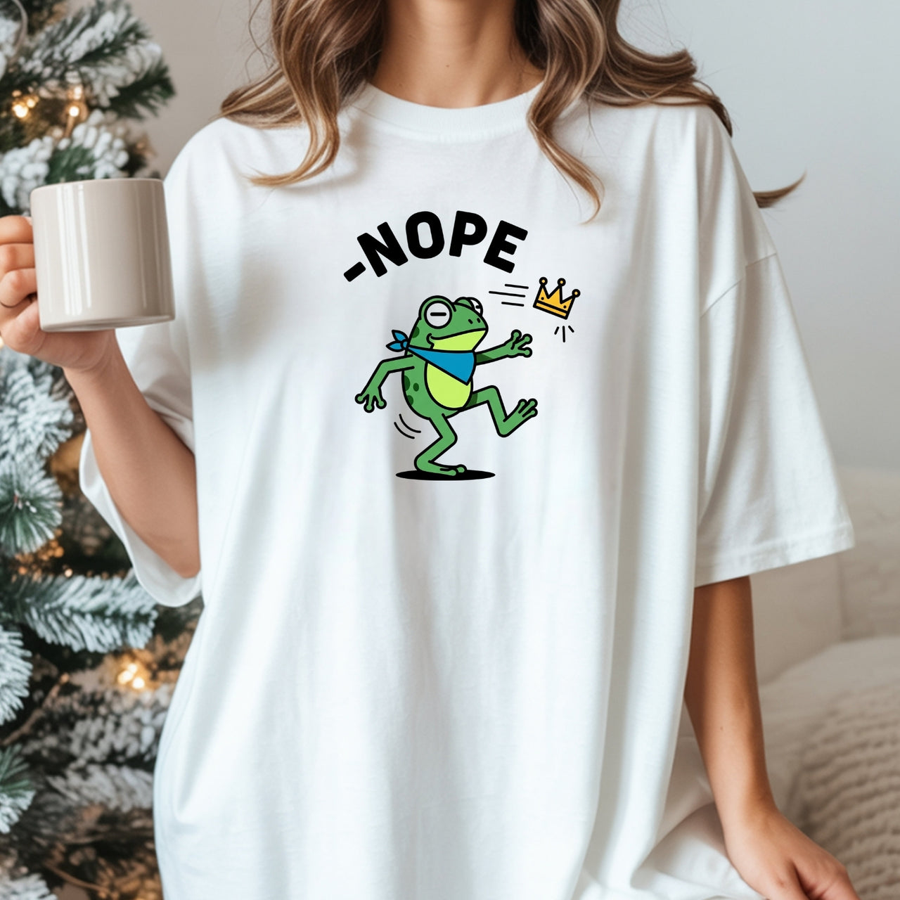 No Kings Streetwear T-Shirt – Frog Graphic Cotton Top for Men & Women