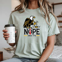 No Kings in America Shirt – Bald Eagle Graphic Tee – Funny Liberty Parody Top