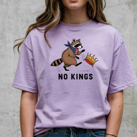 No Kings Raccoon Graphic T-Shirt - Freedom and Independence Shirt – Funny Parody Top