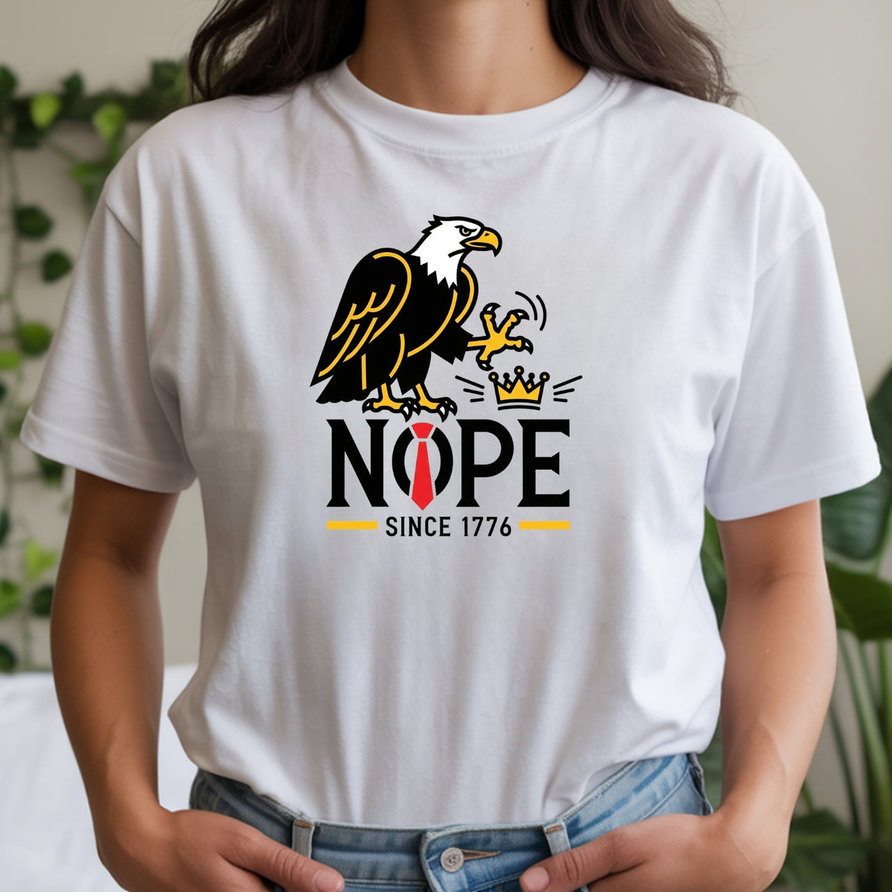 No Kings in America Shirt – Bald Eagle Graphic Tee – Funny Liberty Parody Top