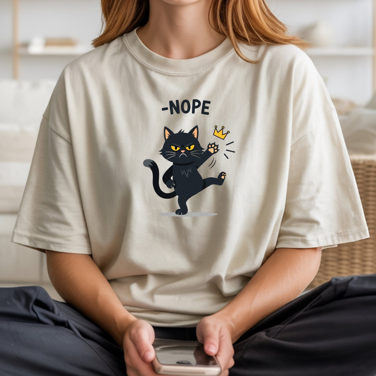 No Kings in America Black Cat T-Shirt – Funny Patriotic Meme Tee – Independence Graphic Top