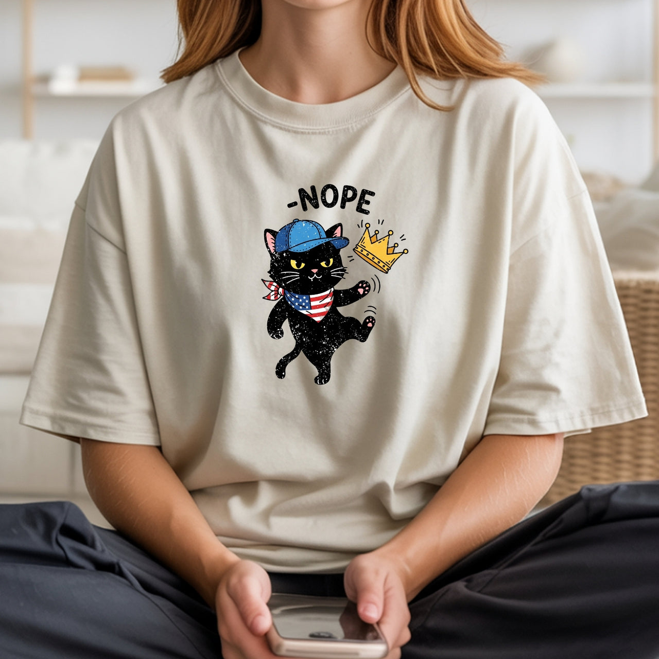 No Kings Shirt – Black Cat Parody Tee – Funny Democracy Meme T-Shirt