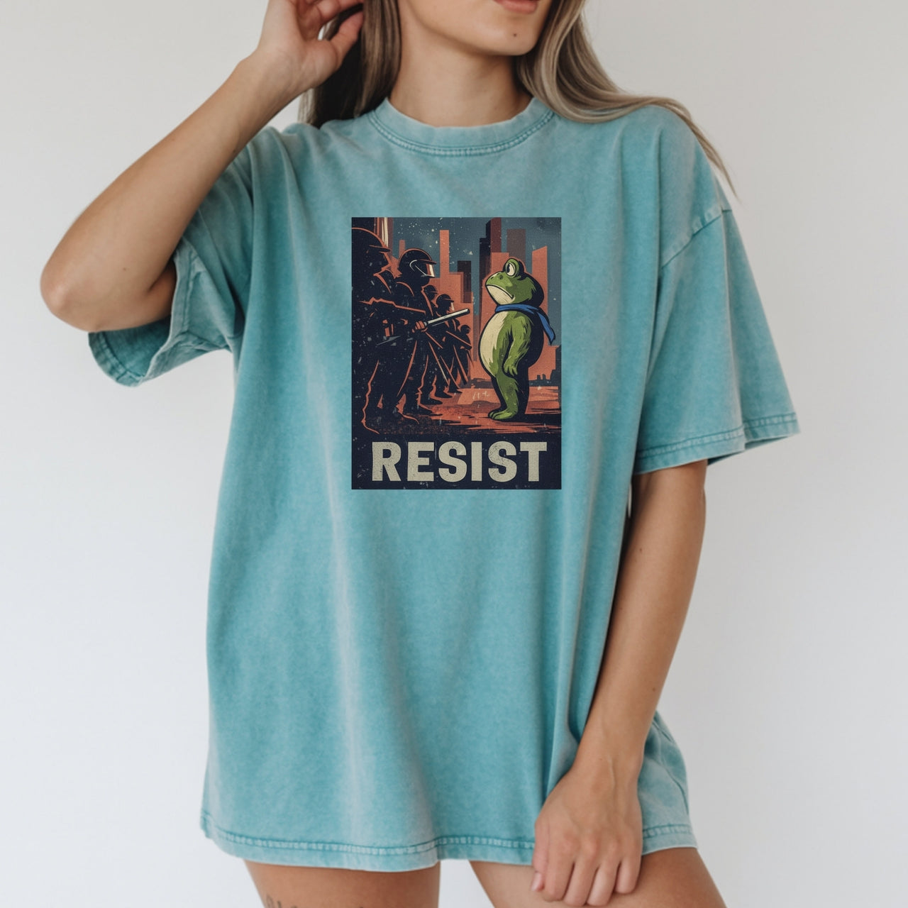 Resist Portland Frog Shirt – Funny Rebel Graphic Tee – No Kings Freedom Design