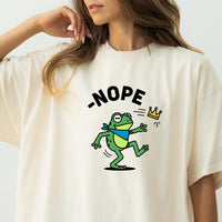 No Kings Streetwear T-Shirt – Frog Graphic Cotton Top for Men & Women