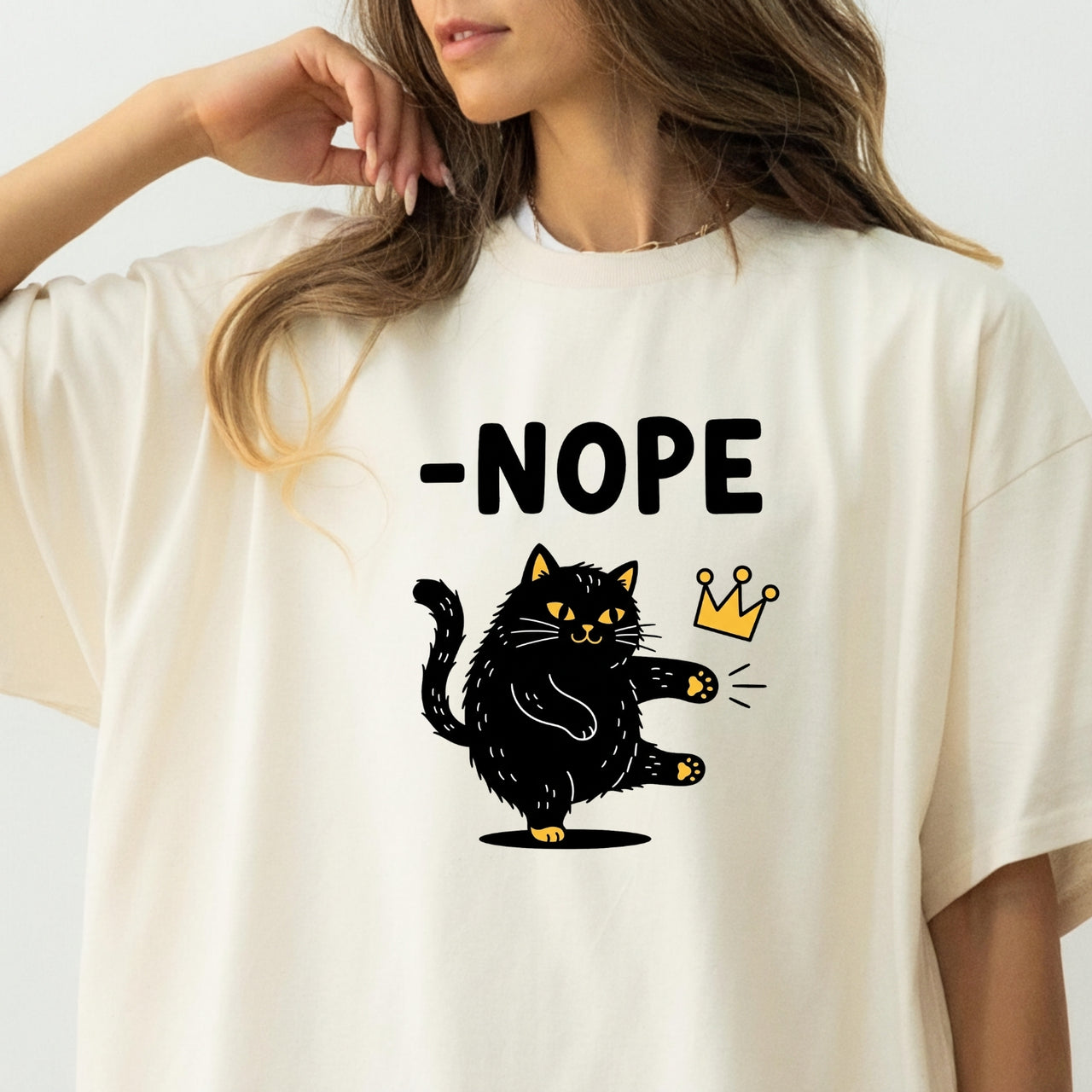 Black Cat Parody T-Shirt – No Kings in America Funny Satire Tee