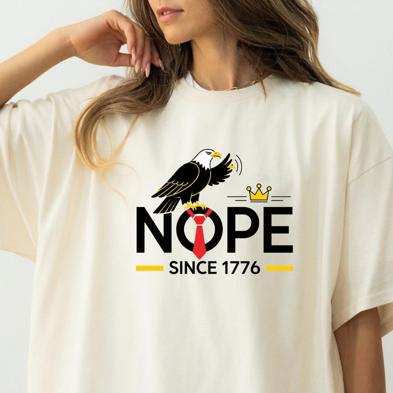 Bald Eagle NOPE Since 1776 T-Shirt – No Kings in America Tee – Funny Patriotic Freedom