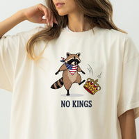 No Kings Raccoon T-Shirt – Funny American Rebel Tee – Patriotic Humor Graphic Top