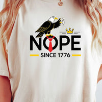 Bald Eagle NOPE Since 1776 T-Shirt – No Kings in America Tee – Funny Patriotic Freedom