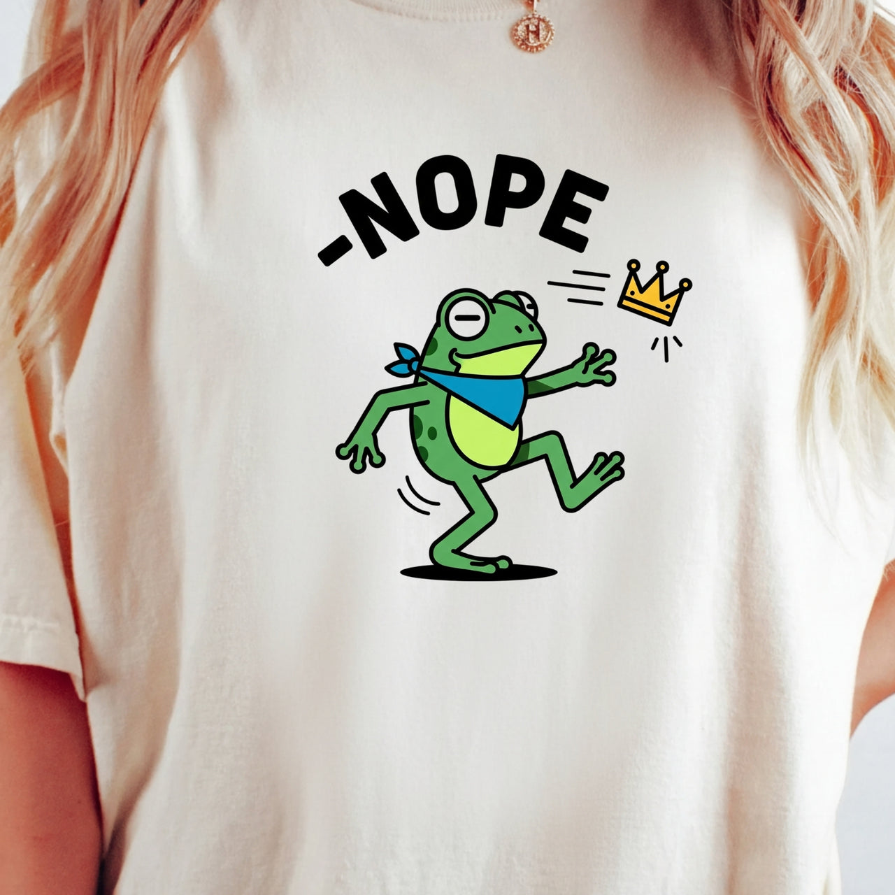 No Kings Streetwear T-Shirt – Frog Graphic Cotton Top for Men & Women