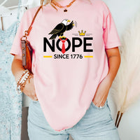 Bald Eagle NOPE Since 1776 T-Shirt – No Kings in America Tee – Funny Patriotic Freedom