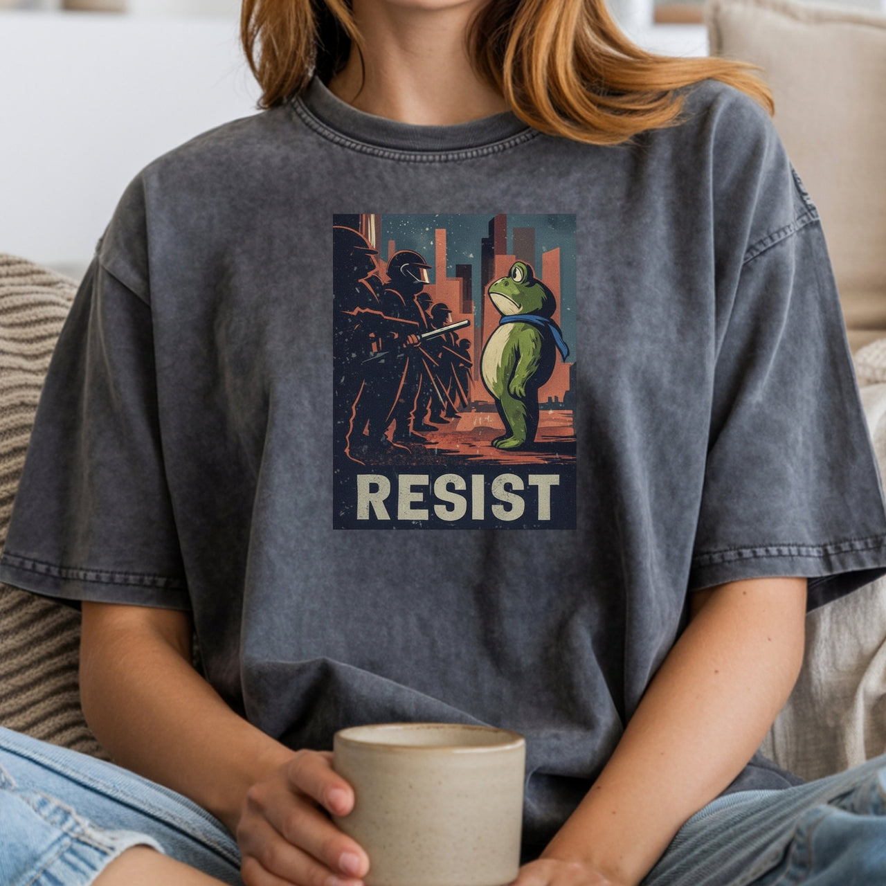Resist Portland Frog Shirt – Funny Rebel Graphic Tee – No Kings Freedom Design