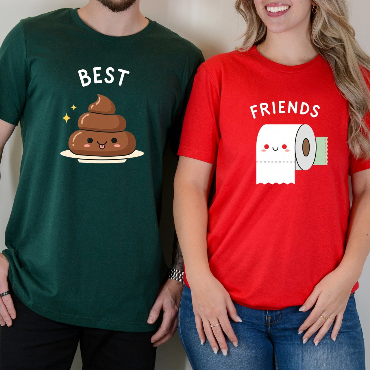 Best Friends Girl Poop Letter Matching T-Shirts For Besties