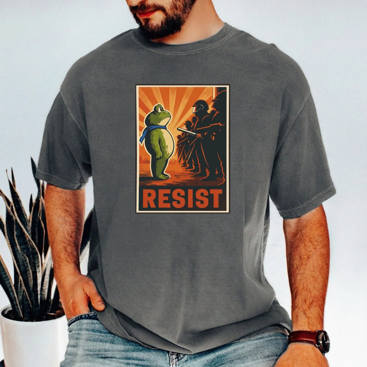 Portland Frog Shirt – Funny Rebel Graphic Tee – No Kings in America Parody Design