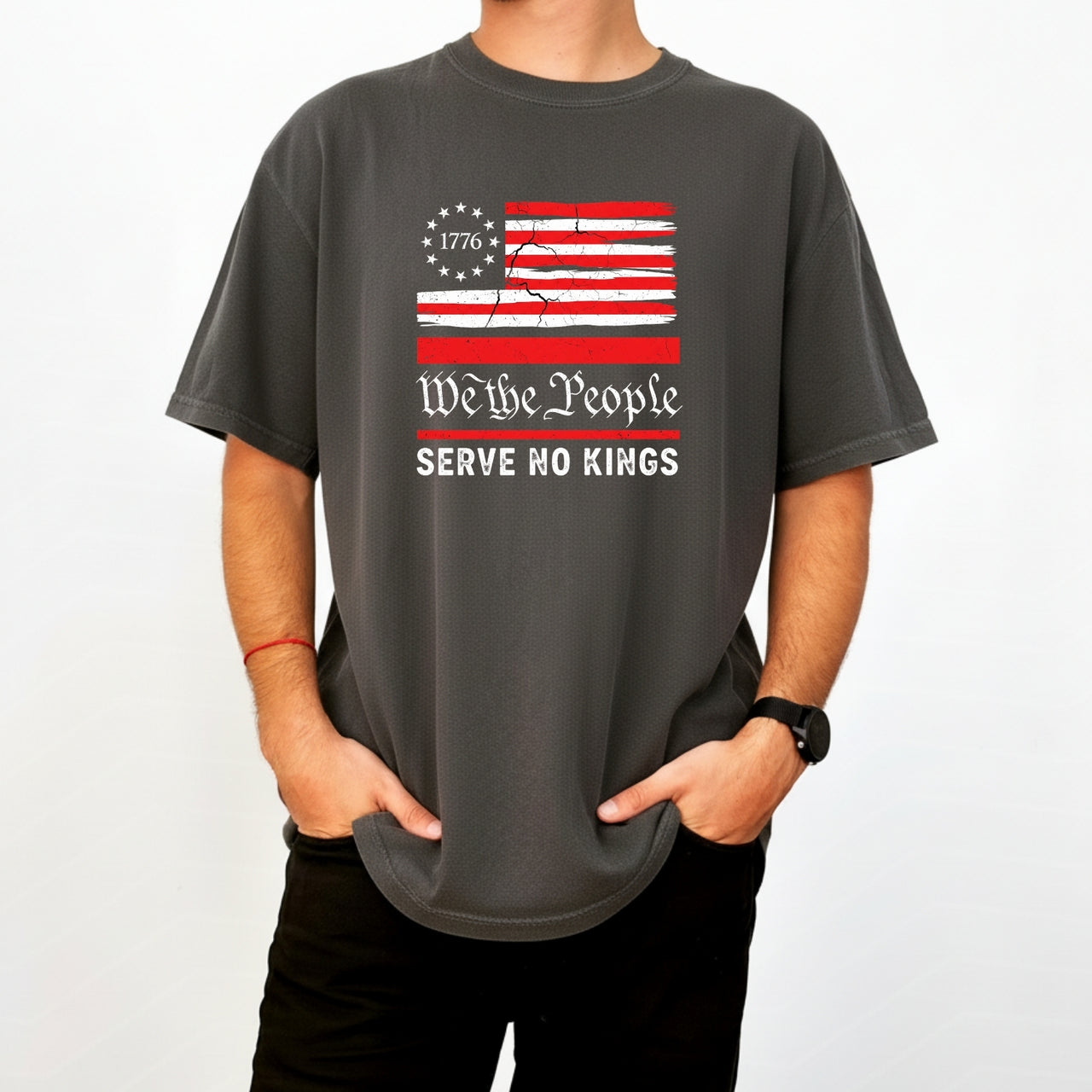 We The People Serve No Kings T-Shirt – Patriotic Freedom Graphic Tee