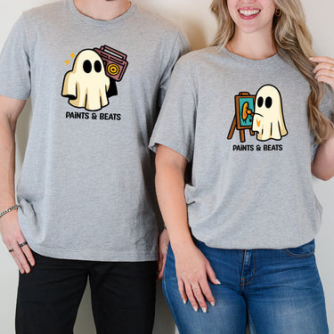 Artist Ghost & Boombox Ghost Matching T-Shirts For Couples