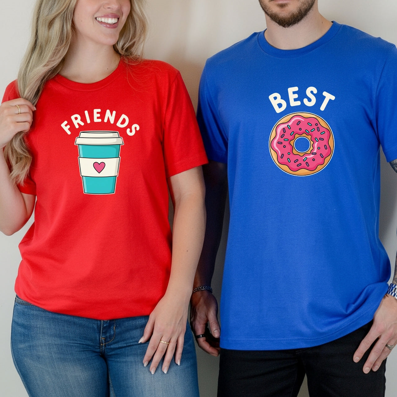Best Friends Donuts Milktea Matching T-Shirts For Besties