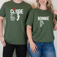Bonnie Down To Ride Clyde She's All I Need Matching T-Shirts For Couples