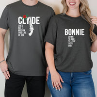Bonnie Down To Ride Clyde She's All I Need Matching T-Shirts For Couples