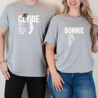 Bonnie Down To Ride Clyde She's All I Need Matching T-Shirts For Couples