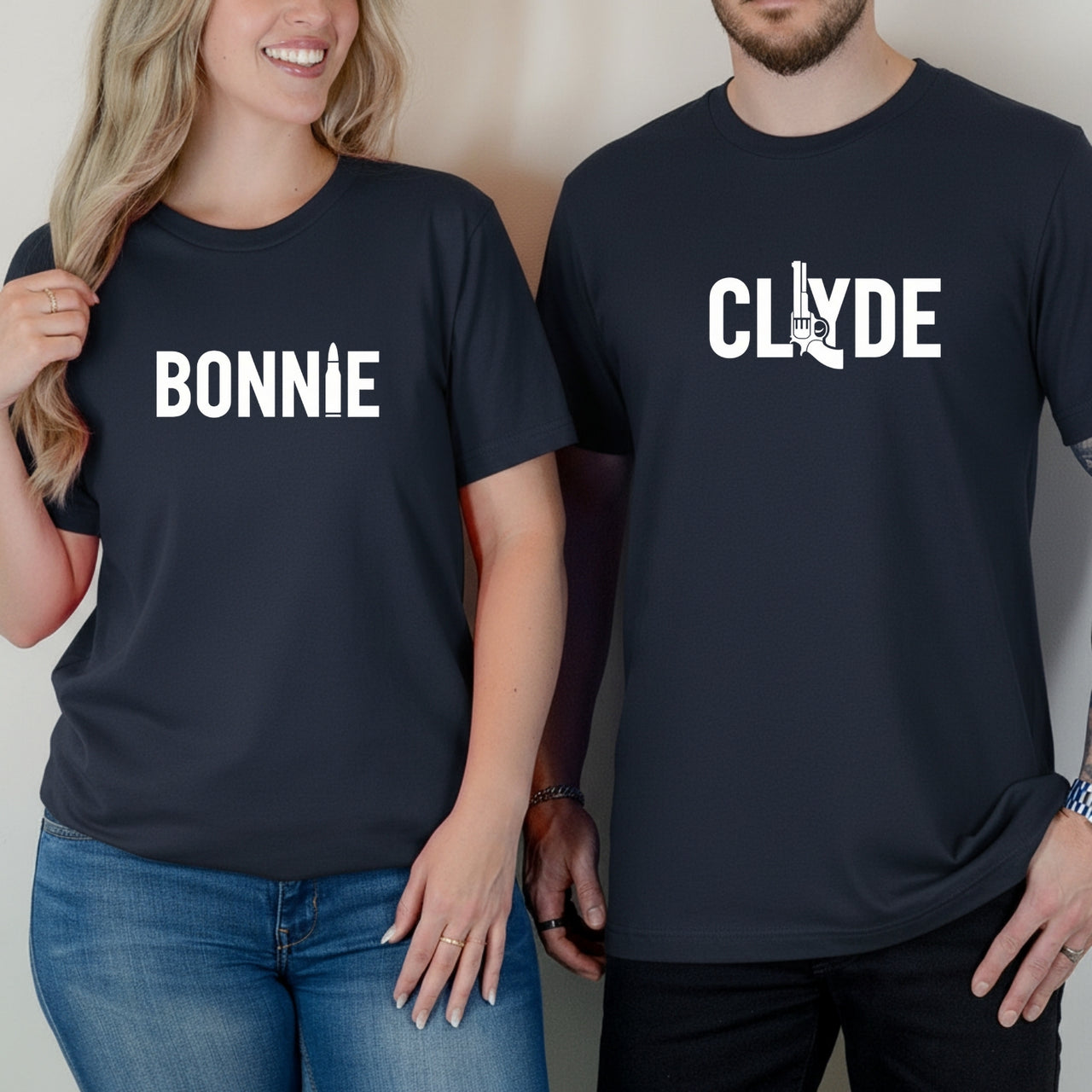Bonnie and Clyde Matching T-Shirts For Couples