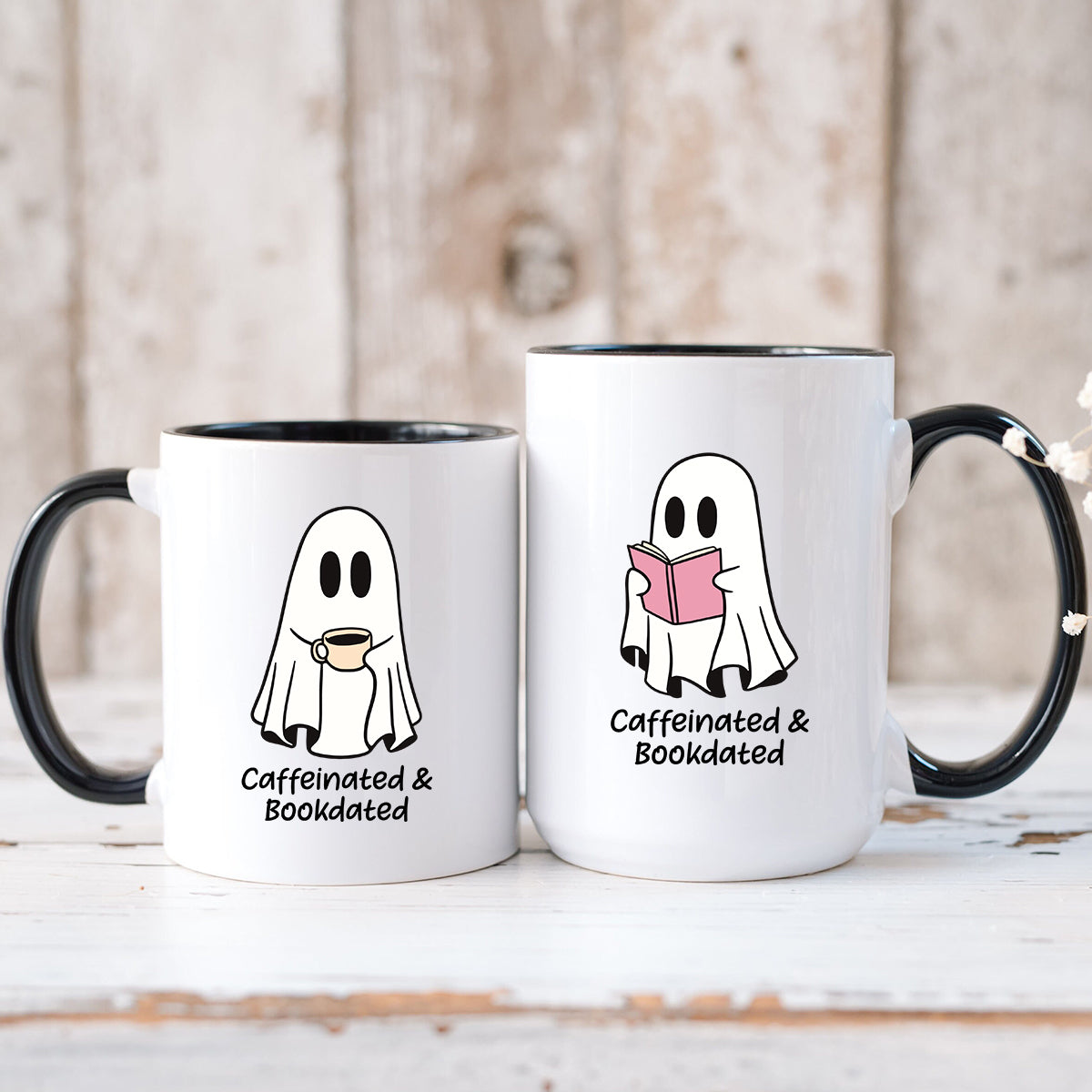 Book & Brew Ghost Matching Mugs For Couples