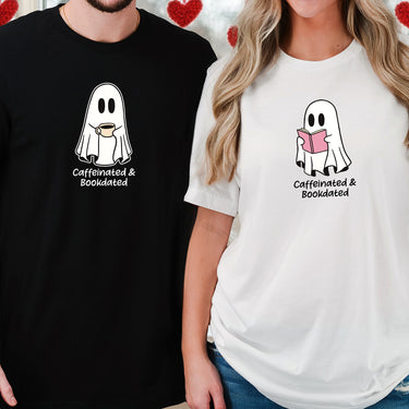 Book & Brew Ghost Matching T-Shirts For Couples