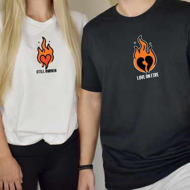 Burning Love Matching T-Shirts For Couples