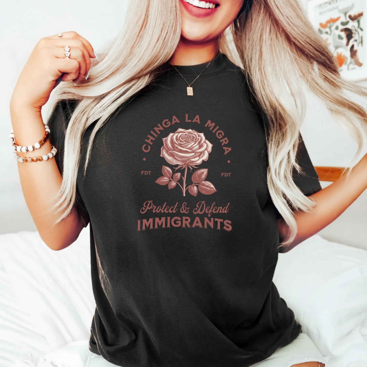Chinga La Migra Protect Immigrants T-Shirt - Pro Immigration Rights Graphic Tee